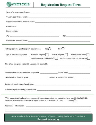 School Registration Request Form